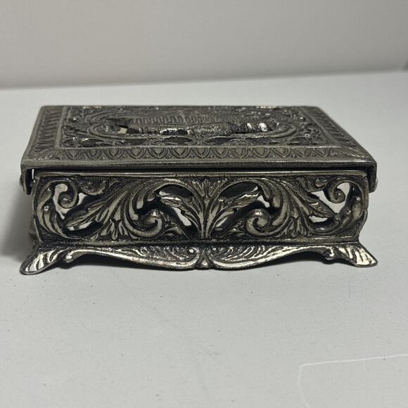 Antique Greek Trinket Box 5”x4.5” Parthenon Acropolis Athens Silver Plated/Solid - Picture 10 of 16